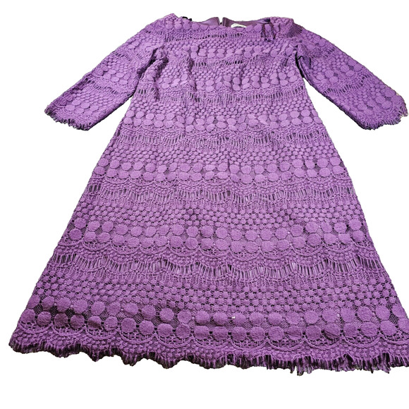 Eliza J Dress Womens Size 6 Purple Lace Work Wedding Guest Cocktail Formal Date - Picture 1 of 12
